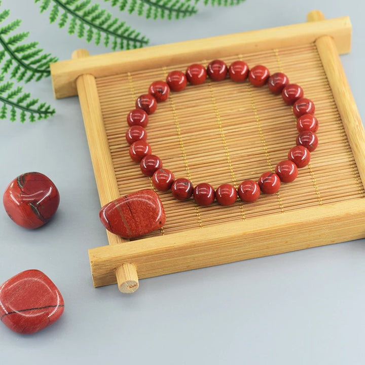 Bracelet en jaspe rouge pour des énergies positives