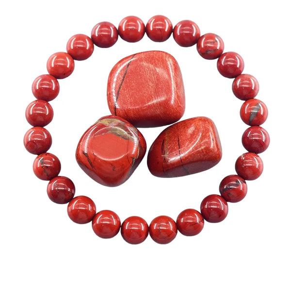 Bracelet en jaspe rouge pour protection et vitalité