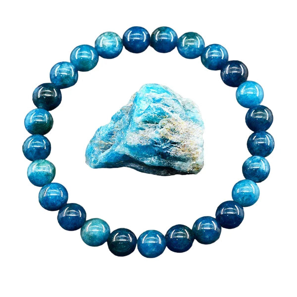 Bracelet reiki en apatite bleue apportant vitalité et harmonie