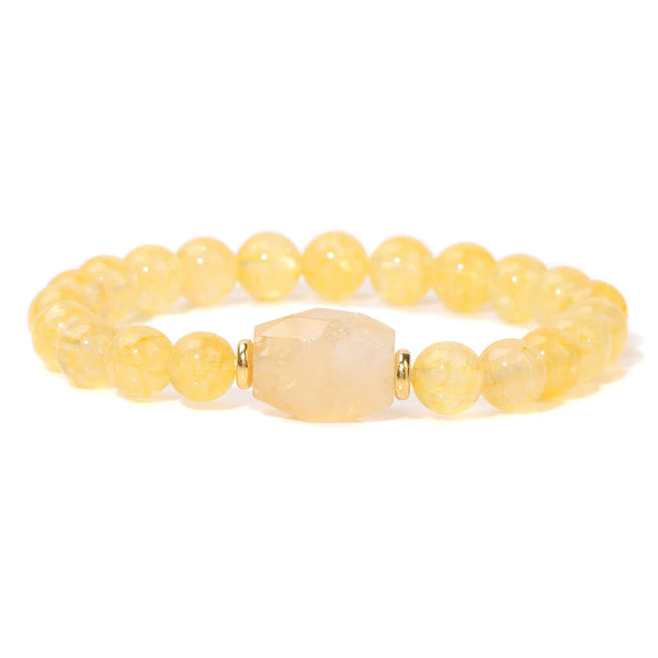 Bracelet Reiki en citrine naturelle pour énergie positive et bien-être